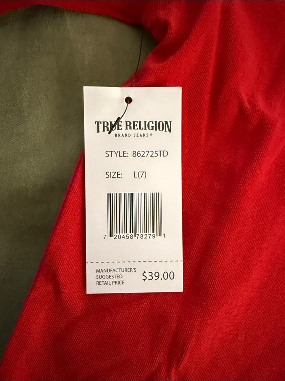 Kids True Religion Red Tee with Yellow Graphic Logo - Picture 2 of 4
